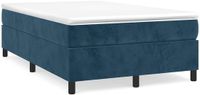 vidaXL Boxspringbed met matras, donkerblauw, 120x190 cm, fluweel