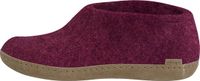 glerups Unisex Wool Slippers with Leather Sole - Cranberry