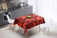 Bonamaison Tafelkleed, Anti-Mold, Sneldrogend, Waterdicht, 100% Polyester Tafellaken, Oranje Bordeaux, 140 x 140 Cm - Ontworpen en Vervaardigd in Turkije