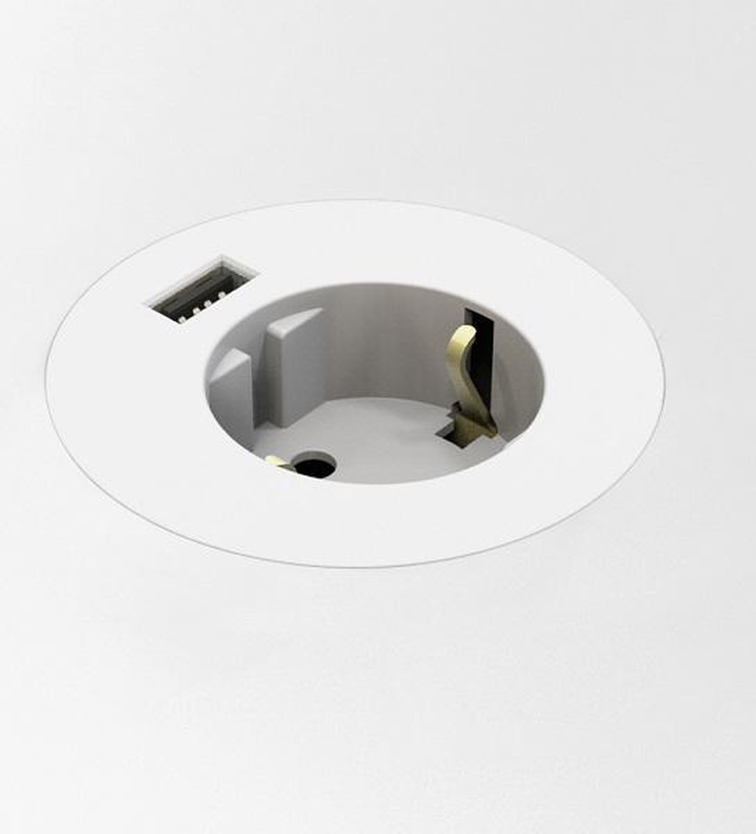 Kondator Powerdot wit met usb charger Ø rond 60mm