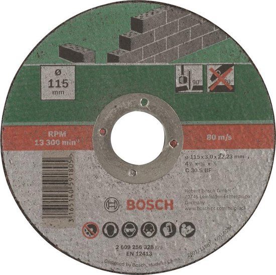 DOORSL.SCHIJF STEEN, 115 X2,5 RECHT