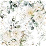 Ambiente Lunch servetten - Eucalyptus and roses