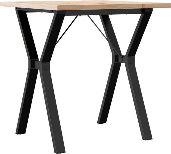 vidaXL Eettafel Y-frame 70x70x75,5 cm massief grenenhout en staal