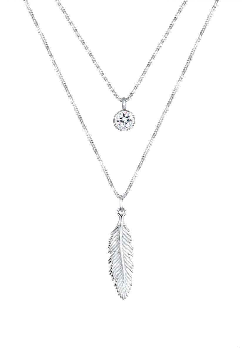 Elli Halsketting Veer Boho 925 Sterling Zilver Swarovski Kristal