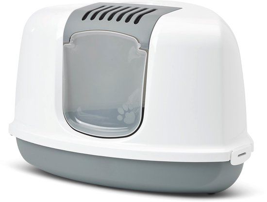 Savic Kattentoilet Nestor Corner - Hoek Kattenbak - Grijs/Wit
