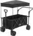 AXI SB221 Opvouwbare Bolderwagen met dak – Zwart – Met Trekstang, Remmen en Hoes – 100 kg Draagvermogen – Eenvoudig mee te nemen - Metaal