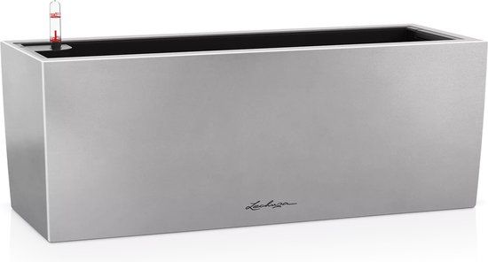 LECHUZA BALCONERA STEEL 50 - Plantenbak - RVS - 50x19x50cm - 8L - ALL-IN-ONE set