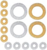 Sans marque Ensemble de 14 anneaux de massage des doigts et bracelets pour la réduction du stress - Or et Argent