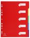 Exacompta - ref. 4805E - Ondoorzichtige stevige polypropyleen tabbladen met 5 neutrale tabs - Eerste gedrukte index - Formaat A4 Maxi - geassorteerde heldere kleuren