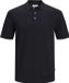 JACK & JONES Emil knit polo korte mouw slim fit - polo heren viscosemengsel met polo kraag - zwart