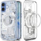 Spigen Ultra Hybrid MagFit - Hoesje Geschikt voor Apple iPhone 17 - Compatibel met MagSafe - Back Cover Zero One Wit