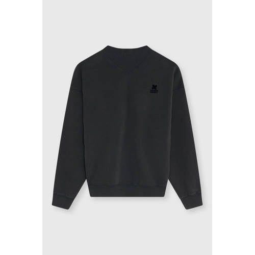 The New Society sweater met logo - zwart