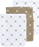 Washandschoenen Meyco Baby X Mrs.Keizer Louis washandjes - 3-pack - hydrofiel - taupe - 20x17cm