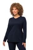 Ulla Popken - Dames - Functioneel skishirt sneldrogend lange mouwen - Marine - Maat 42+