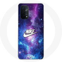 Nike Etui voor Oppo A74 5G Logo White Gekleurde Ruimte Maniacase