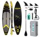 Paddleboard, 350x84x15 cm, avec accessoires, noir-jaune