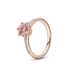 Pandora Signature Crossover Pavé Triple Band 14k rose gold-plated ring with clear cubic zirconia