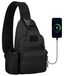 Sac bandoulière hommes - Sac poitrine tactique - Nylon militaire 900d - Noir
