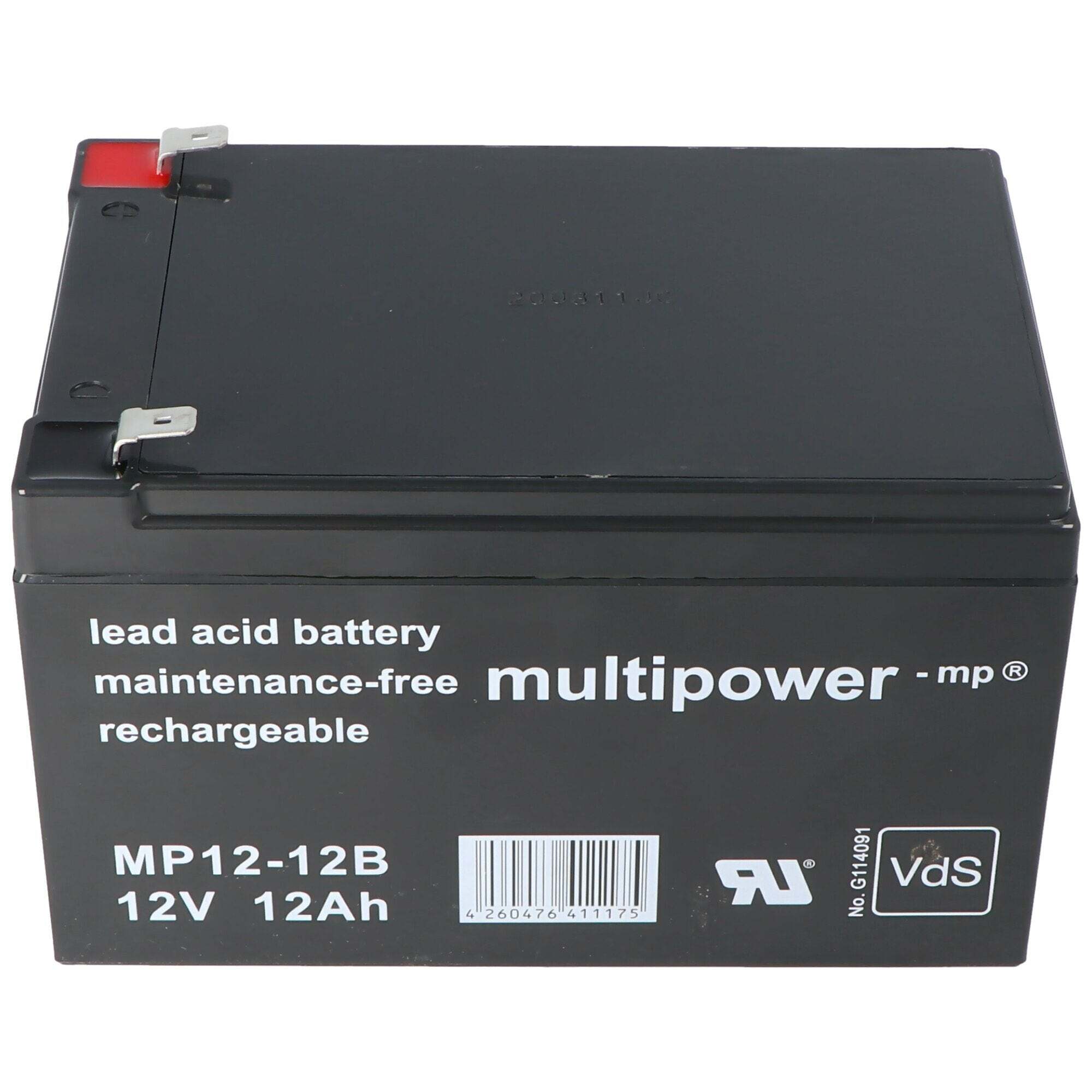MULTIPOWER Multipower MP12-12B loodbatterij 12 volt 12Ah,