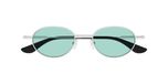Alexander Mcqueen Am0523s Lunettes de soleil ovales argentées bleues 50mm