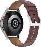 By Qubix Qubix - Luxe leren smartwatch bandje - Donkerbruin - 20mm