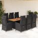 Prolenta Maison Exclusive - Tuinset voor buiten, 9-delig, met kussens, zwart, van polyrotan