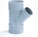 Dyka Verloop T-stuk 3x lijmmof 45° PVC keurmerk BRL52100 75 x 50mm