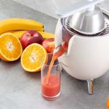 Kitchencook PRESSPOD CREME - Elektrische Citruspers - 200W - RVS Filter - 2 Kegels - BPA-vrij - Crème