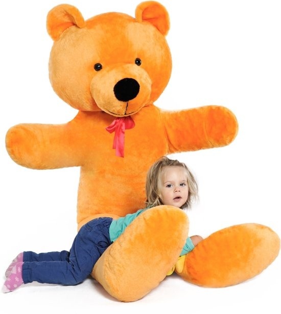 Viking Choice Teddybeer 2 meter - oranje - XXL - 205 cm