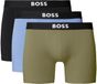 HUGO BOSS ONE boxer briefs (3-pack) - boxers pour hommes longueur normale - noir - vert olive - bleu moyen