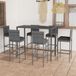 Maison Exclusive - Ensemble de bar de jardin, 7 pièces, avec coussins, en polyrotin, gris