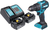 Makita DHP 490 SG Batterie Perceuse à percussion 18 V 65 Nm sans balais + 2x Batterie 6.0 Ah + chargeur