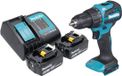 Makita DHP 490 SG Batterie Perceuse à percussion 18 V 65 Nm sans balais + 2x Batterie 6.0 Ah + chargeur