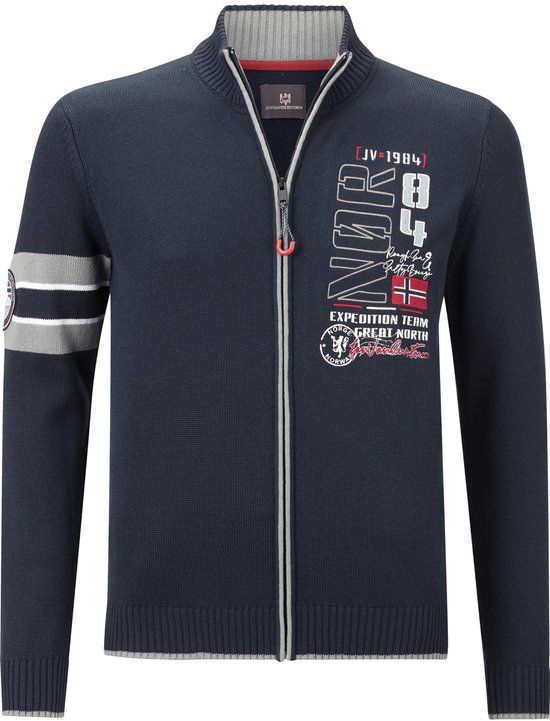 Jan Vanderstorm heren Vest - 60/62 - donkerblauw - Plus Size