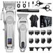 StarTech Haarstylist voor heren - Professionele, draadloze haartrimmer - LED-display - 12 opzetstukken - Bladen van koolstofstaal - Snijlengte 0,5–1 mm - USB-C opladen - Zilver
