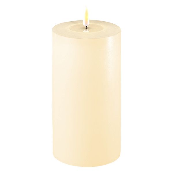 LED Candle 10 x 20 cm | Ivory | 3D Flame | Deluxe HomeArt