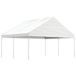 Prieel met dak 4,46x5,88x3,75 m polyetheen wit