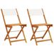 VidaXL Tuinstoel Terras Acaciahout Polyester Crème Wit 2 stuks 110 kg 410x525x800mm