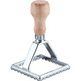 Westmark Ravioli Cutter Giulia – Praktische vierkante uitsteker voor het uitsnijden van zelfgemaakte pasta en deeg, vierkant, 70 x 70 mm – zink, beukenhout