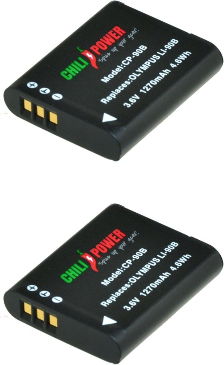 ChiliPower Li-90B / Li-92B accu voor Olympus - 1270mAh - 2-Pack