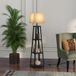 Luminex Lampadaire À Trois Niveaux En Métal Et MDF Avec Abat-jour En Tissu, Ø 42 X 166 cm, Noir et Beige