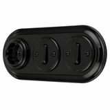 Inbouw SET PR1 Inbouw porselein retro stopcontact, schakelaar, 3-voudig, all-in-one, zwart