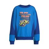 Orange Stars fleece sweater met contrasterende detail Lev blauw