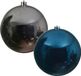 Kaemingk B.V. 2x pièces grosses boules de Noël de 20 cm brillant en plastique bleu et argent