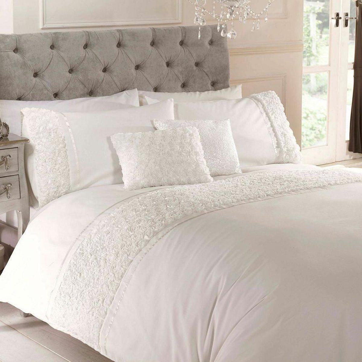 Belle Maison Dekbedovertrek Limoges crème / 1-persoons