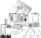 Sencor Robot multifonctionnel, extra équipé, puissant, 1200 W, accessoires complets, grand bol en acier 5 l, éclairage LED, mixeur, accessoire hachoir à viande, emporte-pièce et couvercle magnétique