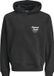 Jack & Jones Trui Jornorrebro Typo Back Sweat Hood Sn 12283054 Black Mannen Maat - L