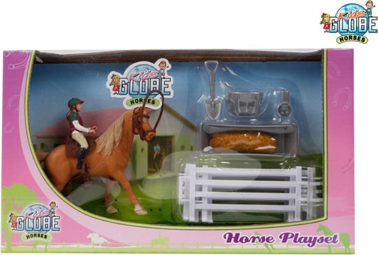 Non-License Set van paard met ruiter en accessoires
