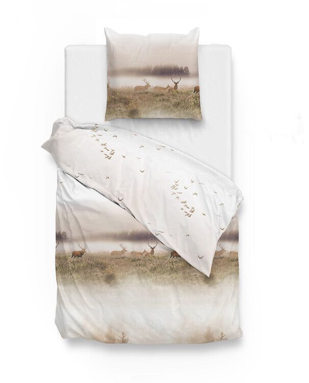 Lion Beddenshop Zo Home Dekbedovertrek Flanel Nizan - naturel - 140x200/220