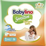 Babylino Sensitive luiers voor pasgeborenen, maat 1, Newborn (2-5 kg), 26 stuks